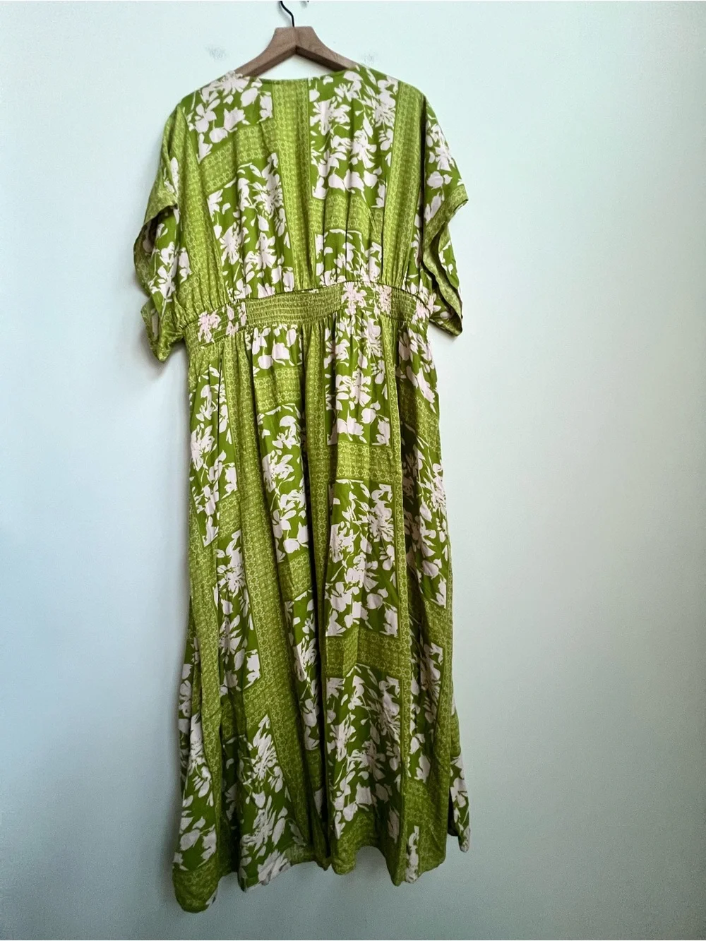 Soft Surroundings leslie maxi dress boho Floral Smocked Waist Large Resortwear